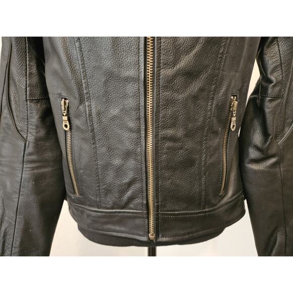 Bilt Women's Leather Padded Biker Motorcycle Jacket Size Large - Picture 11 of 16